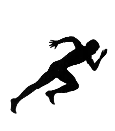 Image d'une personne qui court (logo couleur noir)